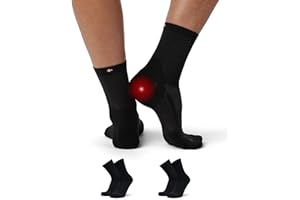 DANISH ENDURANCE Calzini Compressione per Fascite Plantare, Uomo Donna, Fasce Anti-Vesciche per Dolori Caviglia, Calzini Ortopedici per Neuropatia, 2 Paia