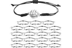 NQEUEPN 20 Pezzi Bracciale Pallavolo, Ciondoli Gioielli Pallavolo Nodo Regolabile Braccialetti Corda Pallavolo Braccialetti Sportivi Intrecciati Accessori per Donne Uomini Giocatori Bomboniere