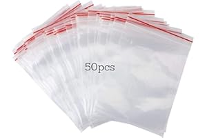 Pakico | 50 Bolsas 25 x 35 cm Con Cierre Zip | Bolsas De Plastico Transparente | Bolsas Celofan Transparente Zip | Bolsas Autocierre | Bolsas Pequeñas Plastico | Diferentes Tamaños