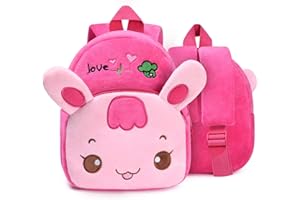 URAQT Plecak Dla Malucha Dla Dziewczynek, Uroczy RóżOwy KróLik Plecak Dla Dzieci Mini Tornister, Wygodny MięKki Pluszowy Plecak Dla Dziewczynki Maluch Dziewczyna Prezenty Dla 1-2 Lat