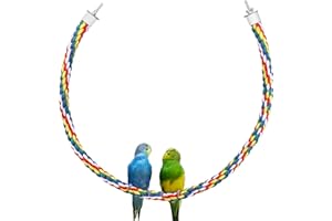 MYGEROMON Rope Perch Birds Parrot Rope Spiral for Budgies / Parrot Climbing Rope Bird Cage Accessories (105 cm Metal Nut)