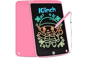 BlueSwan Tavoletta LCD da 10 Pollici per Bambini, Blocco da Disegno Elettronico Cancellabile, Tavola per Scarabocchi Giocattolo Educativo Portatile, Regalo per Ragazze Ragazzi 4 5 6 7 Anni, Rosa