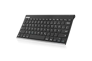 Arteck Bluethooth Tastatur, QWERTZ Deutsche Wireless Tastatur mit Rostfreier Stahl Kabellose Tastatur, für iOS iPad Pro, iPad Air, iPad Mini, Android, MacOS, Windows, Tablets, PC, Smartphone
