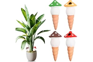 Naseom 4 Stück Bewässerungskugeln Wasserspender Pflanze Bewässerung Zimmerpflanzen Pflanzen Bewässerung Bewässerungssystem Indoor Automatische Bewässerung Tonkegel BewäSserung (Pilz)