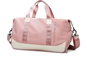 Keyck Bolsa Deporte con Compartimento Zapatos y Bolsillo Húmedo, Bolsa de Deporte para Hombre y Mujer, Bolsa de Viaje Grande Macuto Deporte, Impermeable Mochila Gimnasio Fin de Semana, Natación, Rosa