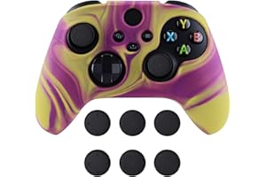 ‎PLAYVITAL PlayVital Silikon Hülle für Xbox Series X & S Controller,Case Anti-Rutsche Schutzhülle Hülle Griffe Skin Weiches Gummi Grips für Xbox Series X & S Controller(Zweifarbig Lila & Gelb)