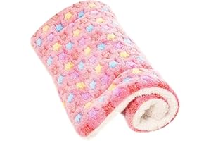 Hoylson Couvertures pour Chien Chat Moelleux Coussins Chiot Tapis Lavable Petit Moyen Grand (L, Rose)
