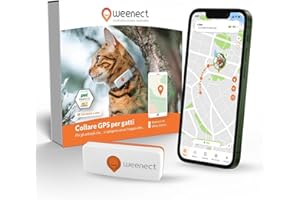 Weenect Cat XS - NUOVO collare GPS per gatti | Mini localizzatore GPS in tempo reale | Il più piccolo sul mercato | Funziona con abbonamento | Collare incluso | Garanzia a vita