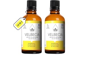 Velbecia® Elixirs floraux Animal stressé 50 ml +1 OFFERT - SANS ALCOOL - Selon la méthode originale du Dr Bach - Peur panique,comportement anxieux,angoisse,agitation,nervosité,chien,chat,cheval