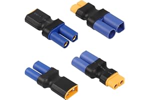 CERRXIAN Adapter XT60 do EC5, 4 szt. EC5 do XT60 męski kompaktowy bezprzewodowy konwerter zasilania do RC Lipo, FPV Drone, model samochodu akumulator samolot