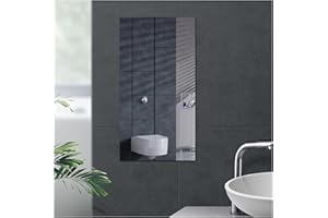 Jiayaus 60 x 40 adesivi da parete a specchio morbido e flessibile non in vetro fai da te autoadesivo autoadesivo in plastica impermeabile specchio corpo piastrelle per casa soggiorno camera da letto