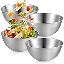 Set 5 Ciotole In Acciaio Inox Con Misure - Ciotole Per Cucina Multiuso Per Mischiare, Servire E Conservare - Foto 5