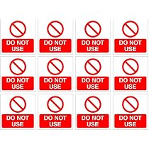 VSafety Aufkleber 'Faulty Do Not Use' - 250 Stück, 51x25 Mm - Englisch, Selbstklebend Für Qualitätskontrolle