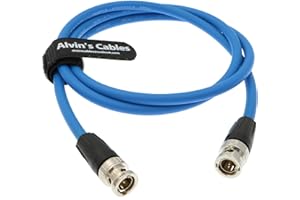 Alvin's Cables Neutrik BNC Macho a Macho 12G HD SDI Cable Coaxial de Video Original para Cámara de Video 4K Azul 1M
