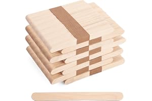‎VGOODALL VGOODALL 400 Stück Holzstäbchen, Holzeisstiele zum Basteln Popsicle Sticks Eisstiele aus Holz Bunt Natur Kosmetik