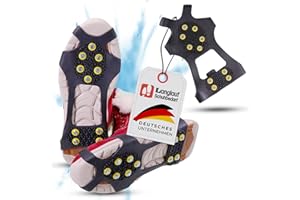 ‎LANGLAUF SCHUHBEDARF Anti-Rutsch Schuhspikes Grödel - Langlauf Schuhbedarf Ice Grips Schuhkrallen - rutschfeste Eisspikes für Schuhe und Stiefel - Antirutsch Spikes Glatteis - Spikes zum Überziehen
