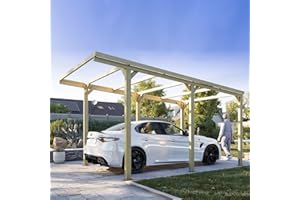THEGOODGARDEN CarPort - Pergola da Giardino 3x5 m in Legno massello per Auto, trattata in Autoclave, Resistente agli Agenti atmosferici, Made in Italy