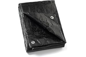 GUARD SHIELD Telone di copertura con occhielli, impermeabile, 2 m x 2 m, nero, multifunzione, in poliestere, 120 g/㎡, in tessuto, multiuso, resistente agli strappi, stabilizzato ai raggi UV