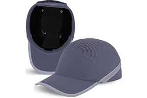 BWOLF TRIVOR Gorra Seguridad Trabajo Casco Obra Casco Seguridad con Carcasa ABS EN 812, Tira Reflectante