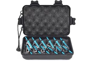 ELONG OUTDOOR 12 Pcs Tir à l'arc Chasse Pointes de Flèches 100 Grains Pointe de Flèche Extérieure Embouts à Visser avec Boîte de Têtes Larges Portable en Plastique pour Arc à Poulies et Arbalète