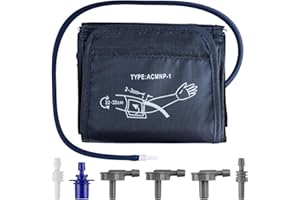 TIRYNS Medium Blood Pressure Cuff, 22-32CM Replacement M Szie Cuff Adjustable Applicable for Average Upper Arm with 6 Connectors Universal for Omron BP Monitor Home Use Not Included Machines