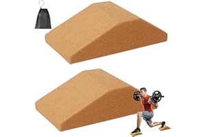 VEGOATY Squat Wedge Block, set da 2 pezzi, in sughero, antiscivolo, per stretching, slant board per mobilitazione, ginocchiere per squat e stacchi