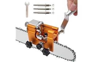 Divove Kettensäge Schärfgerät, Tragbar Handkurbeln Kettensägenschärfer, Kettenschärfgerät, Sägeketten Schärfgerät Zubehör für alle Arten von Kettensägen