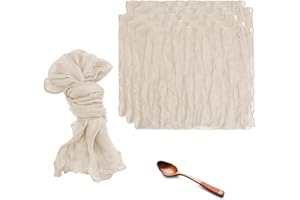 EMBHLITFE 6 Piezas Servilletas de Tela 45 x 55 cm Guardanapos de pano Hechas a Mano Servilletas multifuncionales para cenas de Desayuno cenas Bodas y Fiestas (Beige)