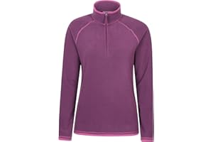 Mountain Warehouse Montana Womens Microfleece Breathable Ladies Sweater, Quick Drying Pullover, Warm Fleece Jacket, Half Zip - Anti-Pill, Lightweight, Purple, Medium