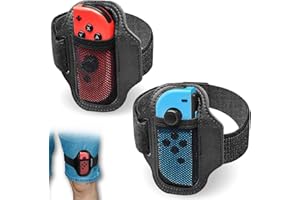 VZUHSW 2 Pcs Switch Sangles de Jambe pour Nintendo Switch Sports/Ring Fit Adventure, Élastique Réglable Bande de Jambe Accessoires de Switch Nintendo OLED/Joy Cons Switch pour Adultes Enfants, Noir