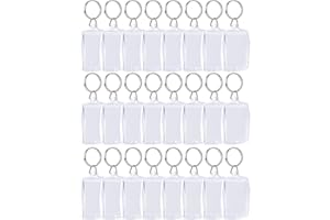 Sumind 50 Pièces Porte-Clés Acrylique Pour Insérer Photo - Cadre Claire Vierge, Taille Photo Passeport 4 cm x 5.5 cm