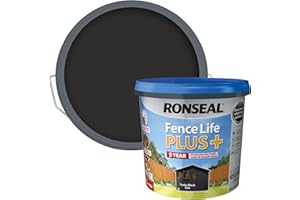 Ronseal RSLFLPPCTBO5 5 Litre Fence Life Plus Tudor Paint - Black Oak