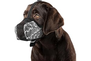 BONTHEE Dog Muzzle,Soft Mesh Muzzles for Small Medium Large Sized Dogs,Muzzle for Dogs to Prevent Biting,Breathable Puppy Muzzle for Scavenging Grooming Biting Chewing and Licking