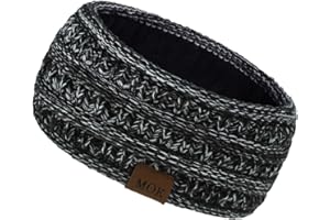 SH-RuiDu Women Ear Warmer Headband, Durable Winter Warm Kintted Fleece Lined Headband Winter Ear Warmer for Outdoors