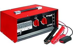 Einhell - Cargador de baterías CC-BC 30 (para baterías de 3 hasta 400 Ah, tensión de Carga Seleccionable de 6 V/12 V/24 V, voltímetro y amperímetro, Cable de Arranque, asa)