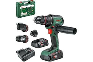 Bosch Akku-Bohrschrauber AdvancedDrill 18V-80 QuickSnap (zum Bohren und Schrauben; mit Winkel-, Exzenter- und Magnetaufsatz; Zusatzhandgriff; mit Akku und Ladegerät)