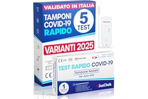 POLONORD ADESTE Adeste – 5 Tamponi COVID 19 rapido 2025 - Test Nasali Nuove Varianti 2025 - Sensibilità 100% a carica virale alta - Certificati per Uso Domestico - Risultato rapido