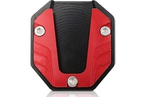 WODHMIEY Motorcycle Side Stand Plate Pad, Sturdy Aluminum Alloy Kickstand Pad Support Accessory, Prevents Tiles Wear Marks, Extender Stand for Hot Pavement Grass, Anodized Color Fashion (Red)