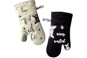 COOCNH Pot Holder Glove Oven Gloves Heat Resistant Non-Slip Oven Gloves 1 Pair