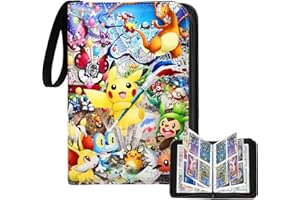 GOXEON Kartenbinder 4 Pocket, Sammelkartenalben für 400 Karten mit 50 herausnehmbaren Hüllen, Tragbarer Sammelalbumhalter, Spielkartenetui für Geschenke (CB12)