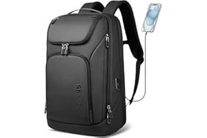 HEROIC KNIGHT Sac à Dos Affaires Ordinateur Portable de 17,3 pouces avec Double Port USB Étanche Ultraléger Travail Bureau 30L (Noir)