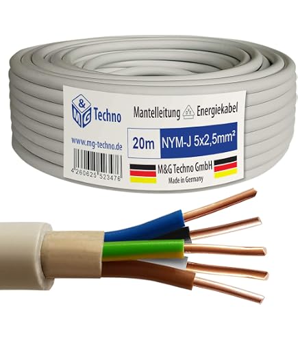 Cable Alemán De Calidad Cable NYM-J 5x6 Mm2 - Para Instalaciones