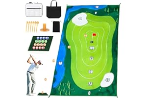 Foreverup Portable Indoor/Outdoor Golf Game Set, Portable Golf Chipping Game Mat with Chipping Mat Hitting Mats for Kids & Adult