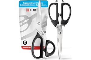 DI ORO LIVING DI ORO® - Tijeras de cocina de acero inoxidable - Tijeras de cocina pesadas - Excelente para aves, carne, hierbas y más - Aptas para lavavajillas (Juego de 2 piezas)
