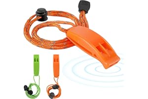 FEIBETY 2 Pcs Whistles with Reflective Lanyard Emergency Whistle,Safety Whistle Survival, Super Loud Orange Emergency Survival Whistle for Outdoors, Mountaineering And Signalling,Dog Training