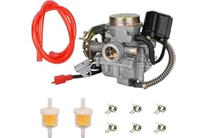 JIAYAN GY6 50cc Vergaser PD18 Vergaser mit Ablassleitung für GY6 49cc 50cc 139QMB 4-Takt Roller Moped Taotao Lance Eagle Tank Urban VIP Future Champion Kymco Parts