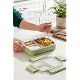 Porsima BL25238 Isı Yalıtımlı Paslanmaz &Ccedil;elik Sızdırmaz Silikon Kapak 3 B&ouml;lmeli Vakumlu Yemek Termosu Beslenme Kutusu Taşınab
