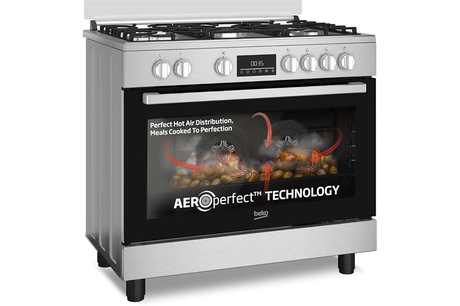 Beko 90x60cm Free standing Combination Cooking Range - Gas Hob & Oven Electric