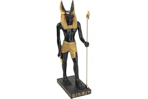 Design Toscano WU67877 Statue d’Anubis dieu du royaume égyptien Noir 7,5 x 5 x 21,5 cm