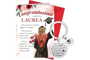 HOWAF Biglietto Laurea Dottoressa, Biglietto Auguri Laurea Laureata, Biglietti Laurea Dottoressa Laureata Portachiavi Laurea per Regalo Laurea Donna, Bomboniere Laurea, Gadget Laurea